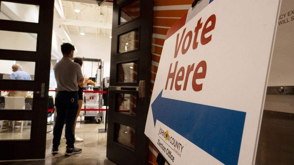 Voters wait to cast their ballots Tuesday, August 2, 2022, at the Johnson County Arts and Heritage Center in Overland Park.