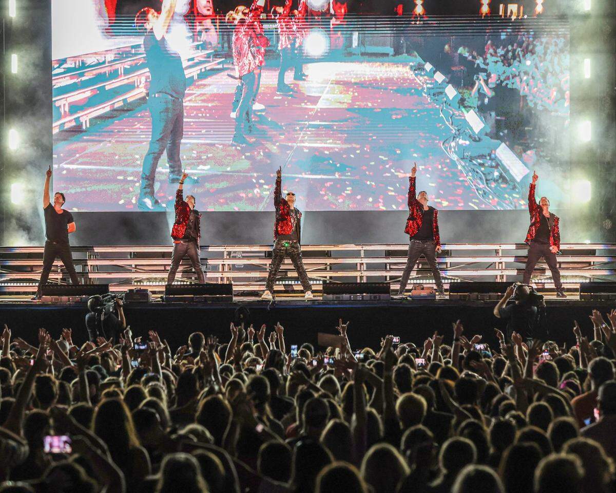 New Kids on the Block — brothers Jonathan and Jordan Knight, Joey McIntyre, Donnie Wahlberg and Danny Wood — will play June 25 at the Starlight.