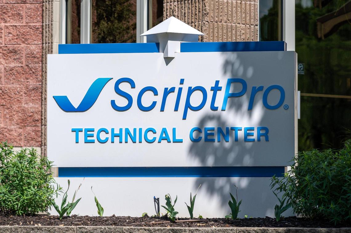 ScriptPro headquarters, 5828 Reeds Road., is pictured Wednesday in Mission.