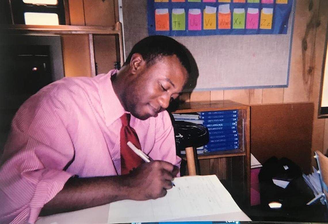 Charles King in his first year teaching at an urban school in Houston. He learned the power of being a black man in a classroom.
