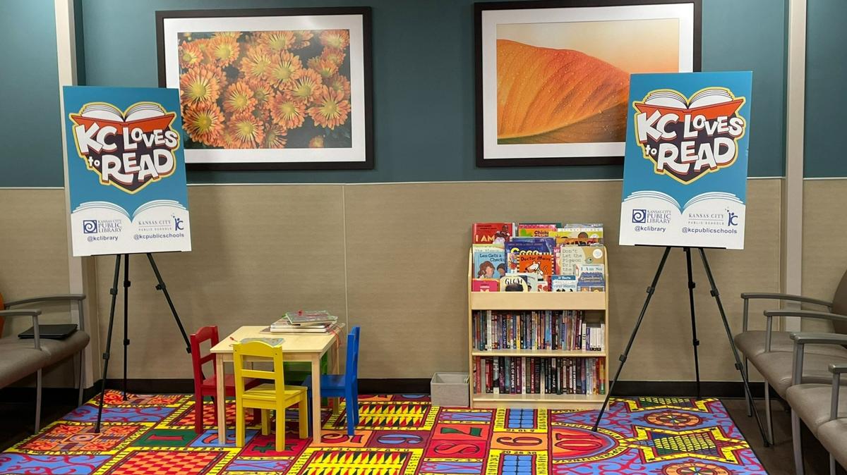 One of the Kansas City Loves to Read areas is in a waiting area at Research Medical Center.