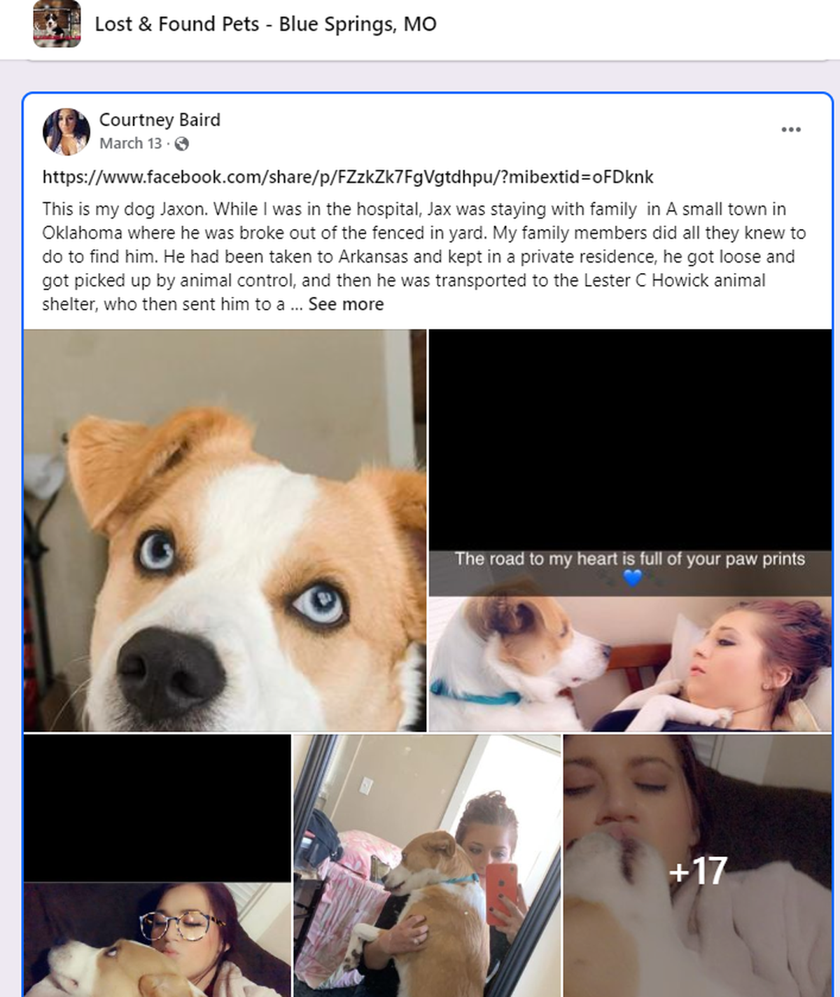 One of the many Facebook messages that Courtney Baird posted last winter and spring while trying to be reunited with Jaxon.