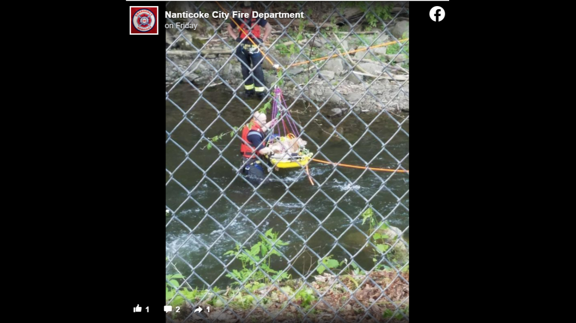 A man and dog needed rescue after falling down a cliff in Pennsylvania.