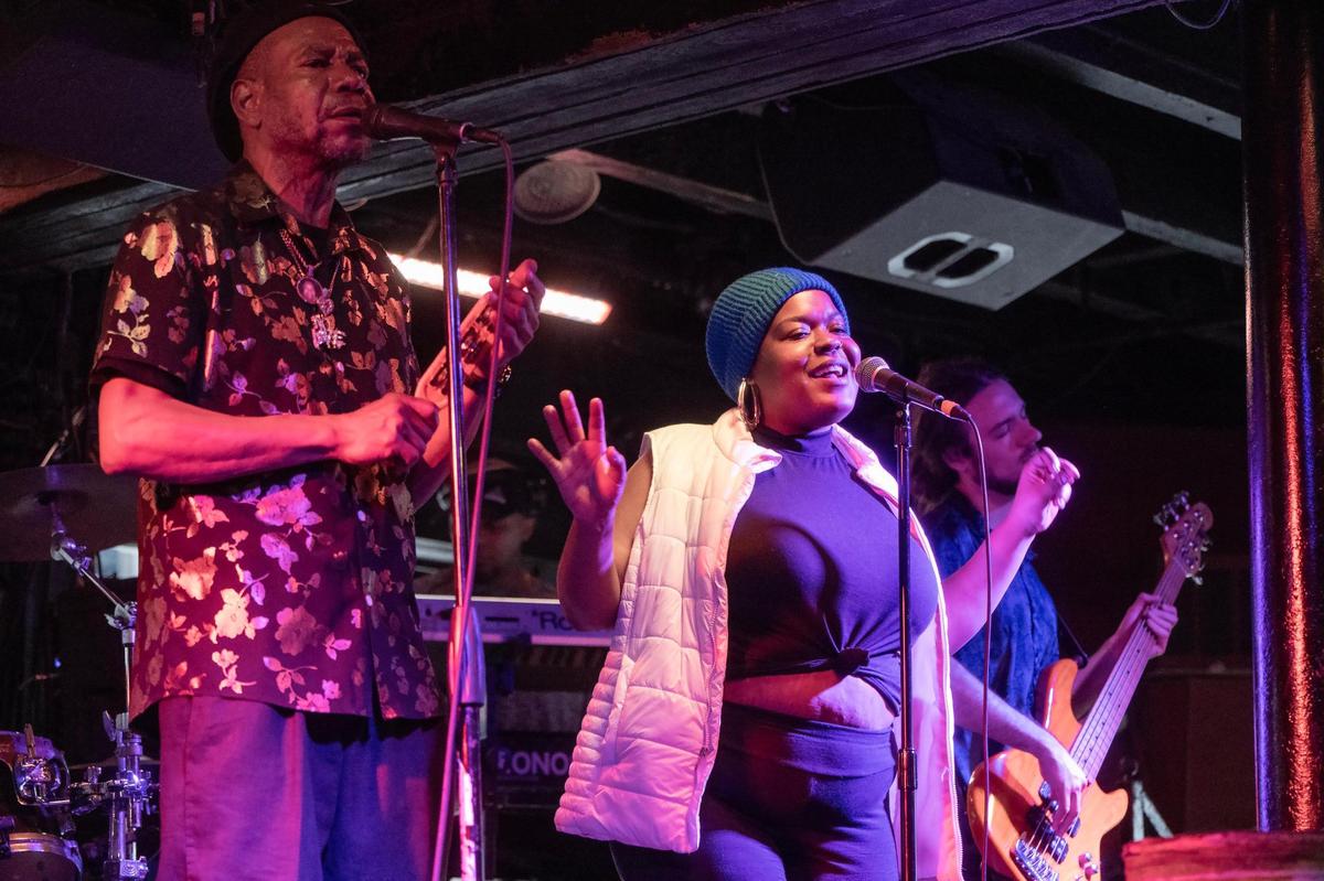 A band performs at Fat Katz on Bourbon Street on Wednesday, Feb. 5, 2025, in New Orleans.