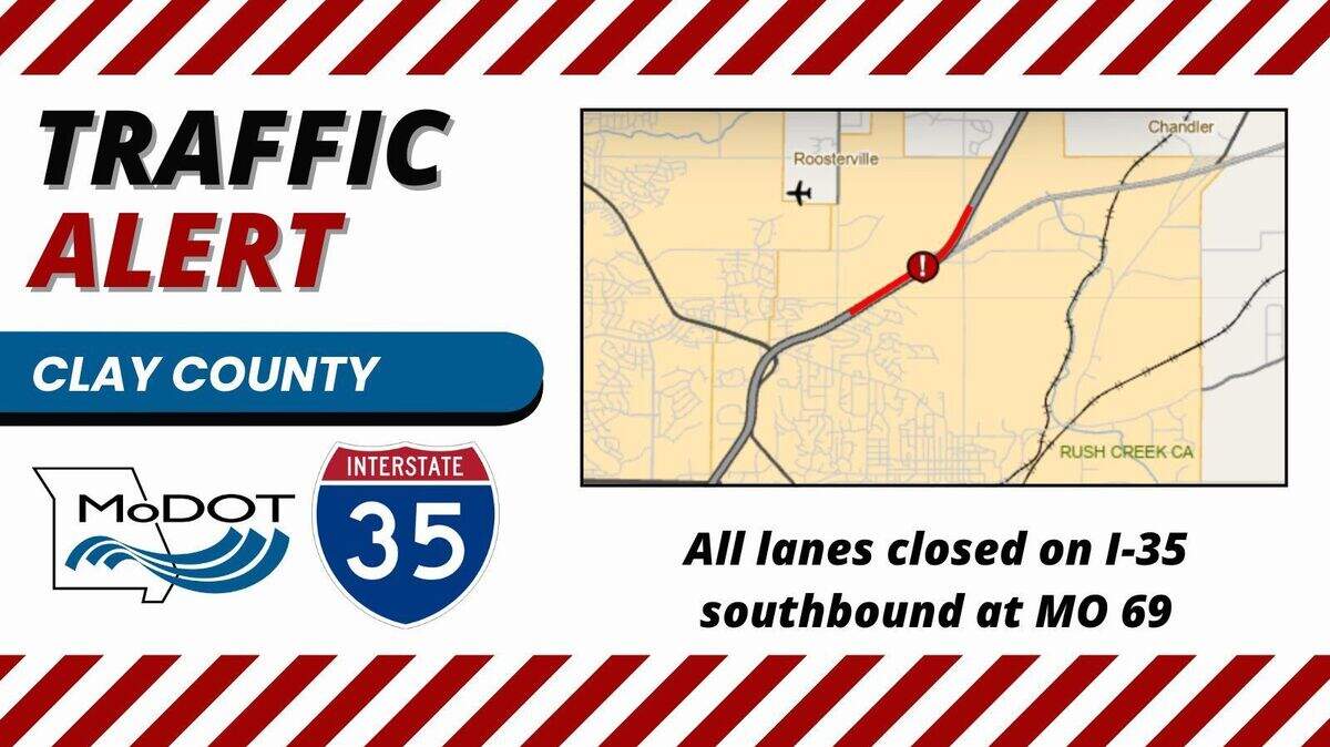 Police closed southbound Interstate 35 in northern Liberty after potatoes were spilled onto the highway during a crash near U.S. 69 highway.