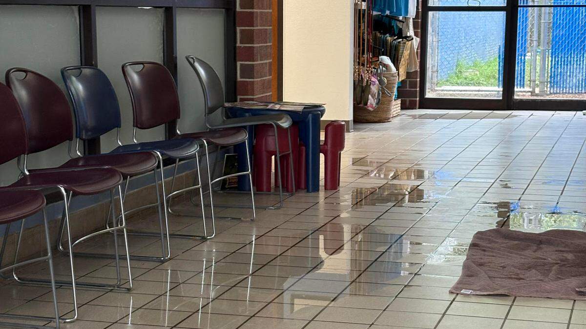 Flooding at the Humane Society of Greater Kansas City after record-breaking rains Wednesday night.
