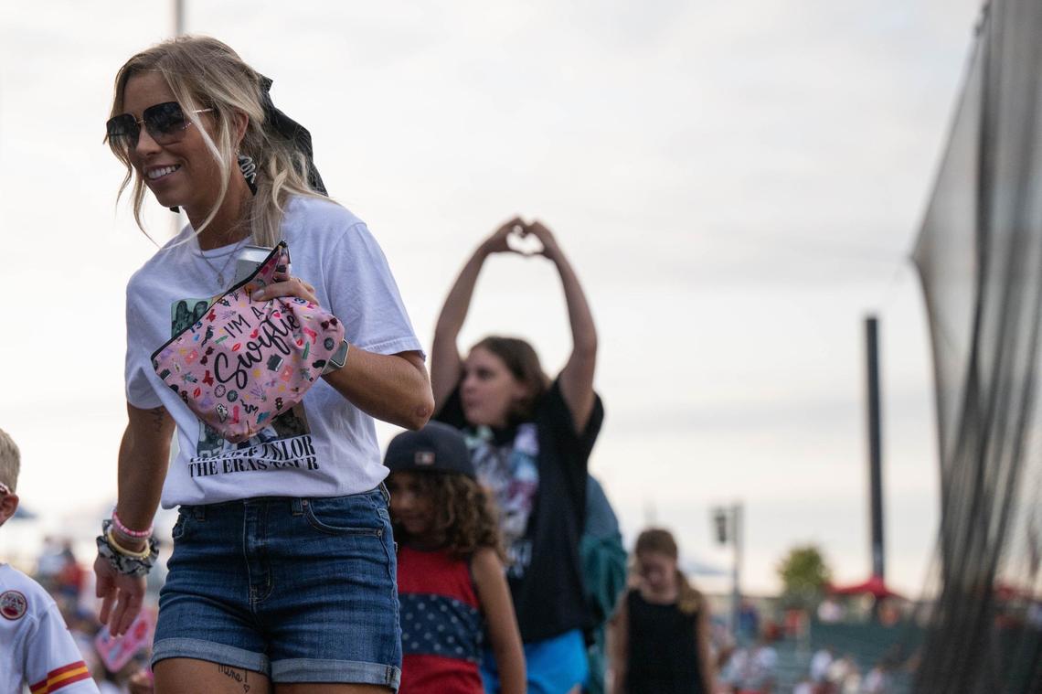 Taylor Swift fans showed their love for the pop superstar Saturday night at Kansas Swiftie Monarchs night at Legends Field.