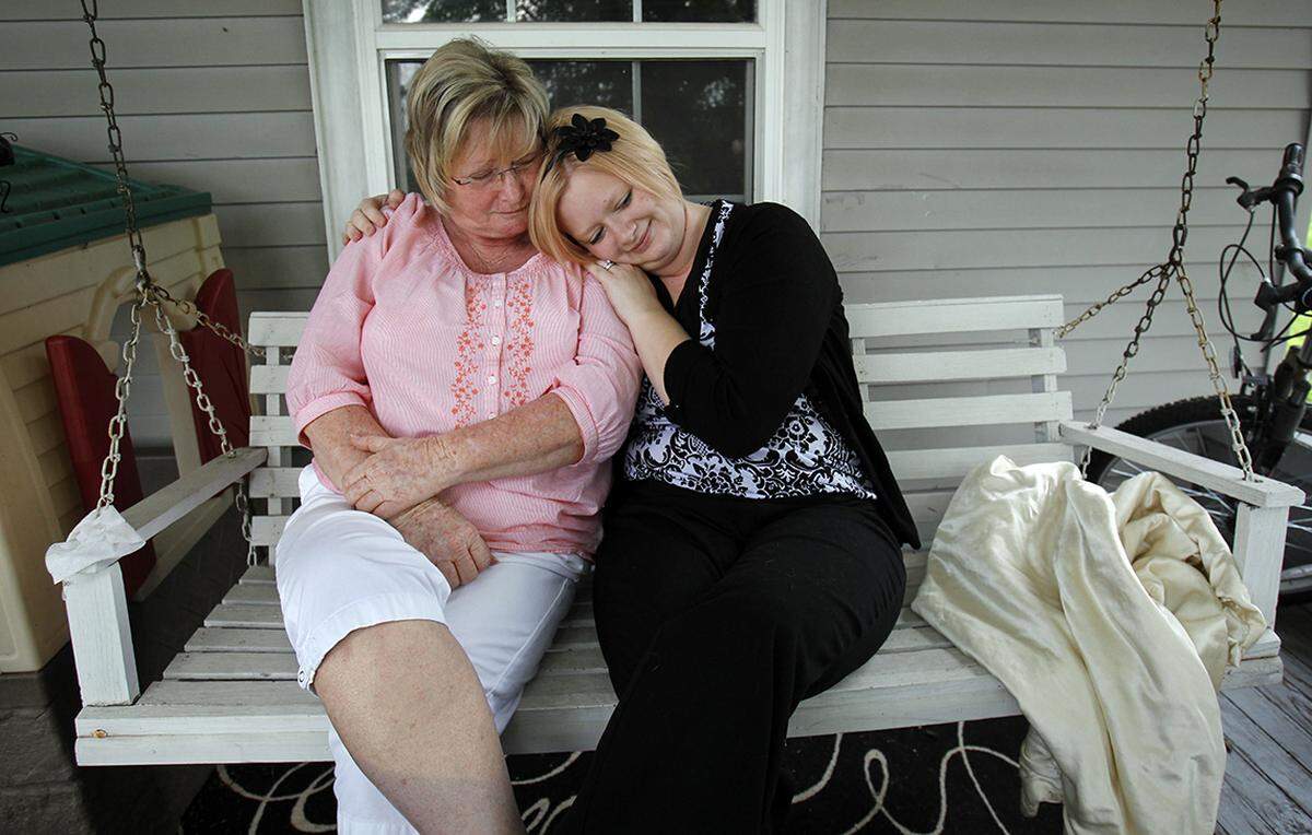 On the night of the tornado Casey Himmelsbach (right) of Neosho, Missouri, went on a frantic search with other family members for her mother, Connie Lansdown, who was a patient at St. John's.