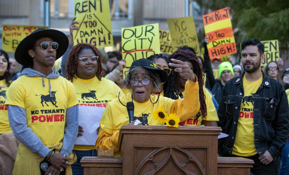 Diane Charity spoke at the KC Tenants Power event called the TENANT TAKEOVER on Saturday at Ilus Park, 1000 Locust St.