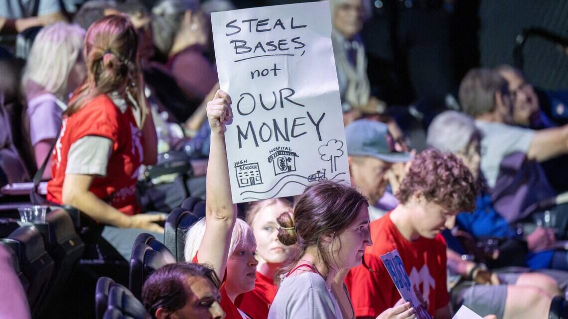 Royals stadium meeting at Crown Center derailed, cut short by protest