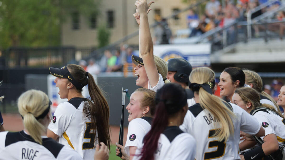 The Missouri softball team celebrated while playing against Florida on May 4, 2018 at Taylor Stadium in Columbia. The Tigers have a new head coach, Larissa Anderson.