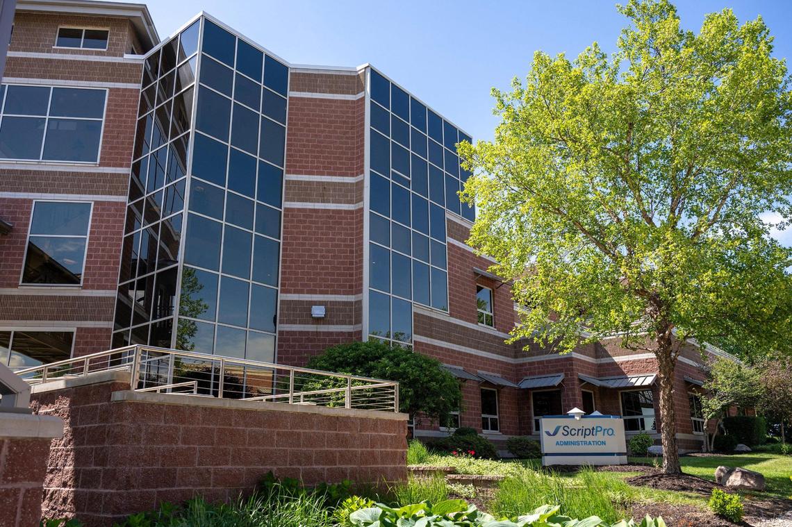 ScriptPro headquarters, 5828 Reeds Road., is pictured Wednesday in Mission.