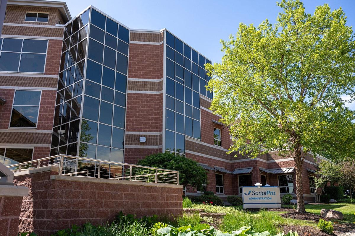 ScriptPro headquarters, 5828 Reeds Road., is pictured Wednesday in Mission.