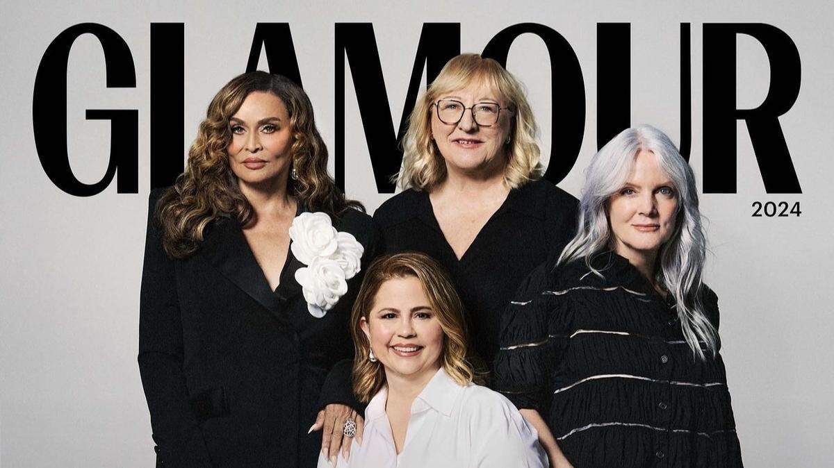 Tina Knowles, Donna Kelce, Maggie Baird (top, left to right) and Mandy Teefey (front) have been named Glamour’s Women of the Year. They talked about parenting some of the most famous stars in the world.