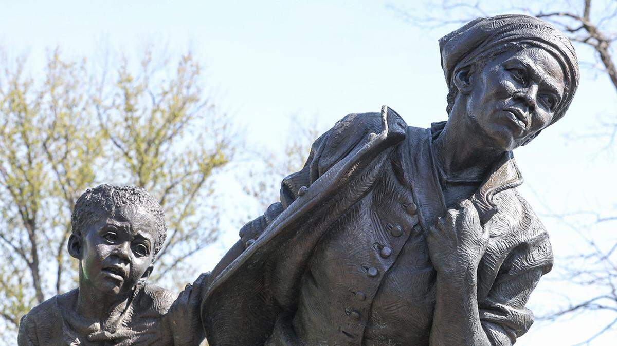 A statue depicting Harriet Tubman with a child is located at the Haverstraw African American Memorial Park until June. Saturday, April 24, 2021.

Harriet Tubman Statue