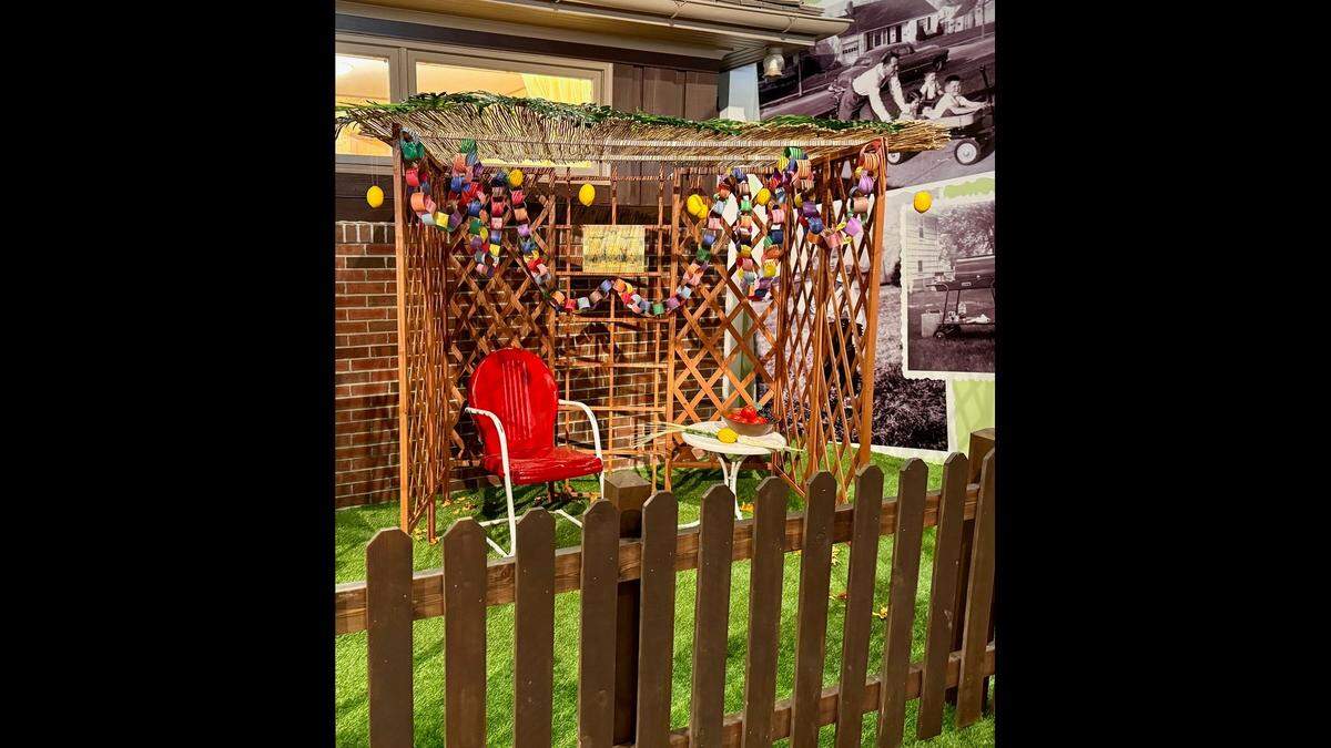 Visitors to the Johnson County Mureum’s All-Electric House will find a sukkah, which is a temporary hut used during the Jewish festival of Sukkot.