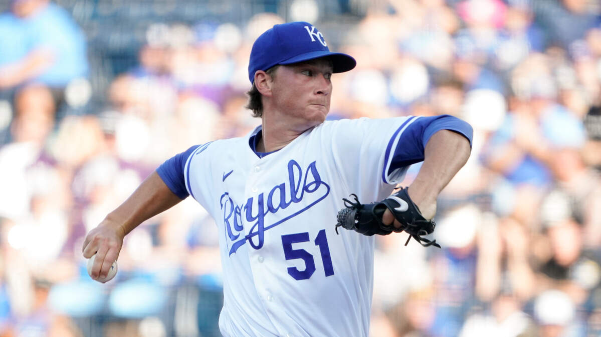 Kansas City Royals starting pitcher Brady Singer struck out a career-high 12 on Saturday against the Tampa Bay Rays on Saturday, July 23, 2022 at Kauffman Stadium in Kansas City.