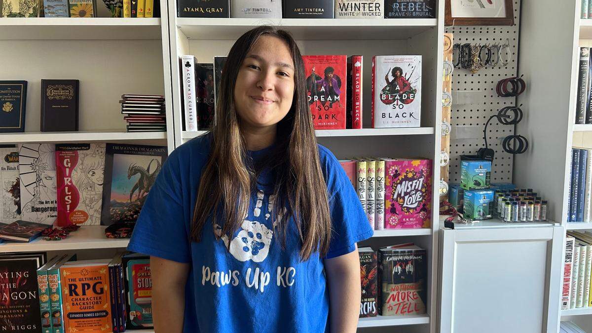 Halley Vincent, a 14-year-old freshman at Shawnee Mission North, is opening her bookshop Seven Stories on Friday.