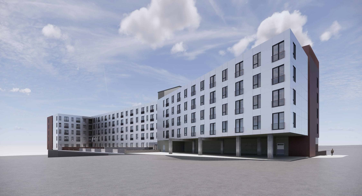 The future Mohawk at 15 in the Crossroads will feature 189 units, including some designated affordable, retail space, a rooftop deck and nearby access to transit.