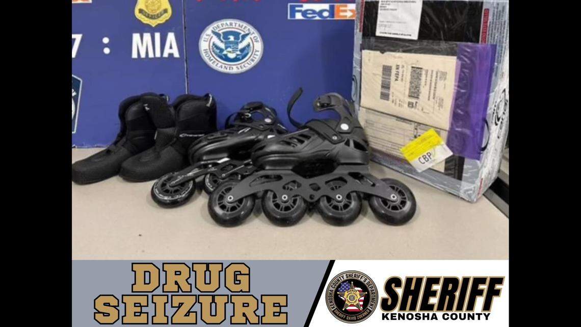 Officials discovered cocaine infused in the wheels of skates recently sent from Colombia to Wisconsin, leading to a drug bust.