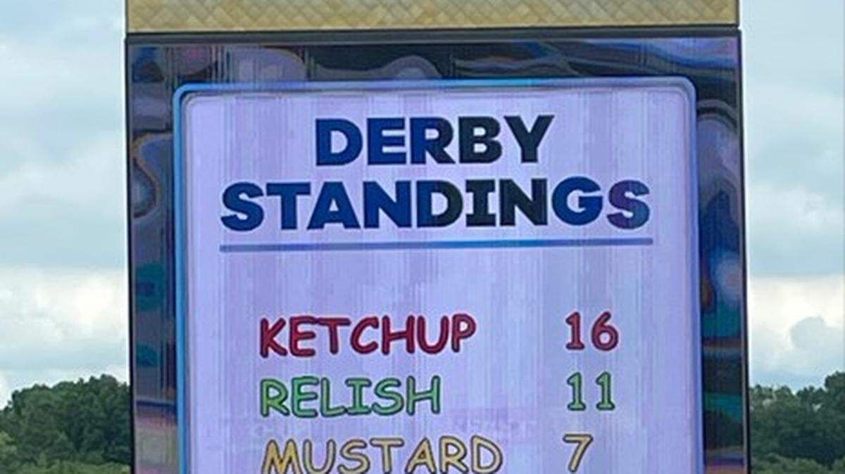 The Hot Dog Derby race standings as of Saturday.