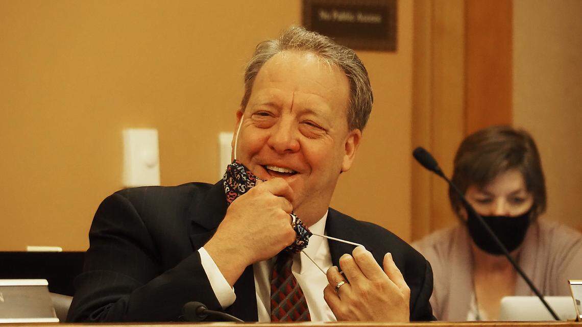 Kansas state Sen. Tom Holland, a Democrat seen here in a 2020 file photo, has called for the suspension and investigation of a new state-sanctioned financial system geared to wealthy investors.