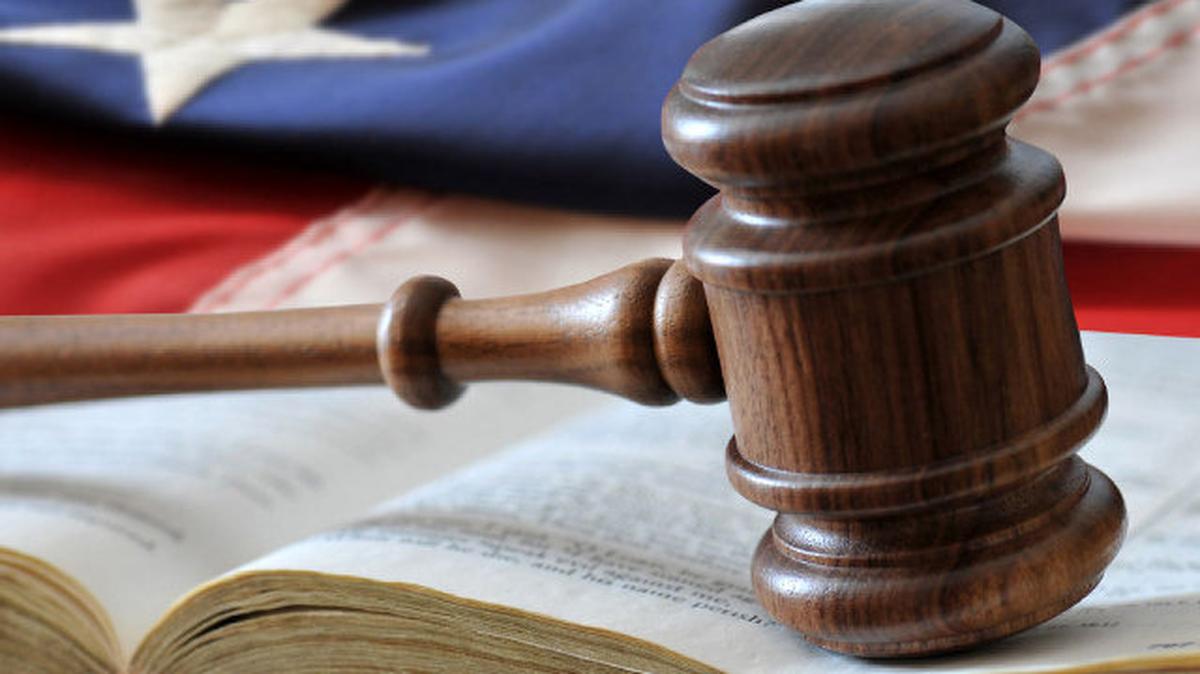 Gavel with flag