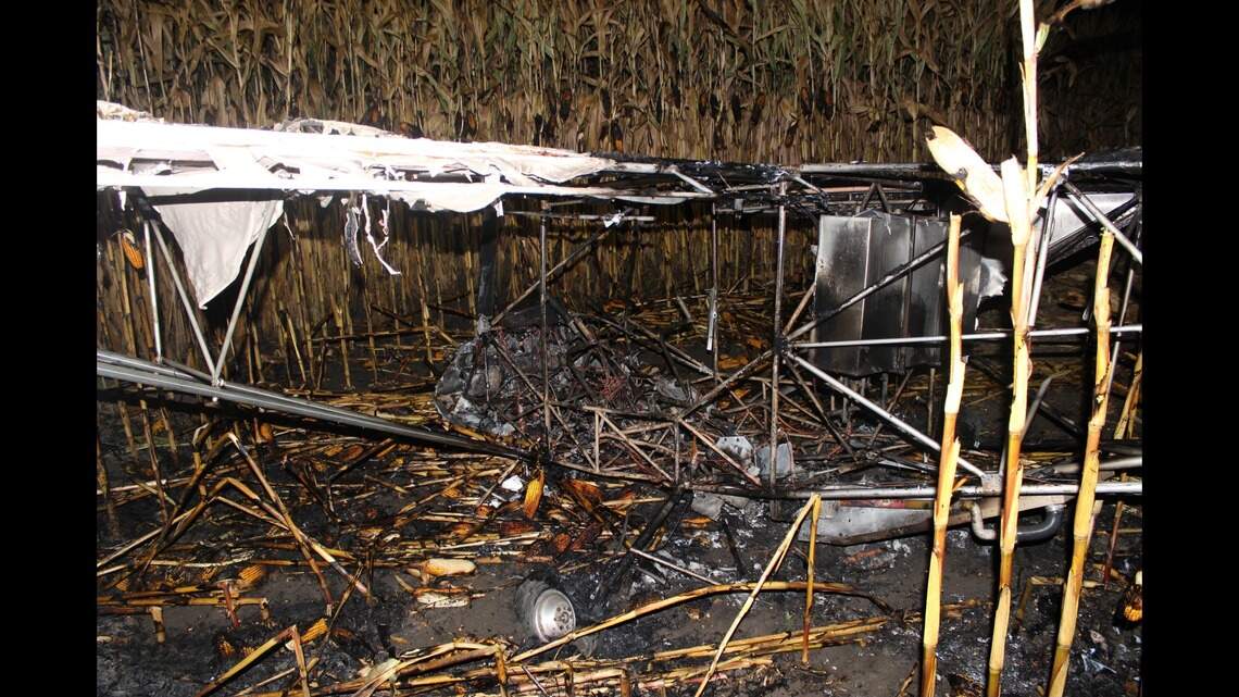 Photos show burned aircraft after crash in KC's Northland | Kansas