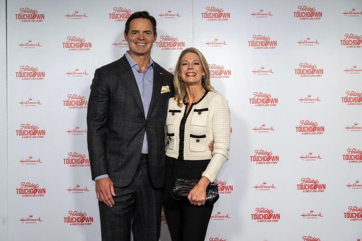 Chiefs President Mark Donovan and his wife Kathy attend the premiere screening of Hallmark’s “Holiday Touchdown: A Chief’s Love Story,” on Saturday, Nov. 30, 2024, at the Sheraton Kansas City Hotel at Crown Center.