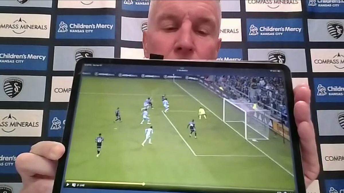 Sporting KC manager Peter Vermes was adamant about a missed call, so he brought a tablet to his postgame news conference.