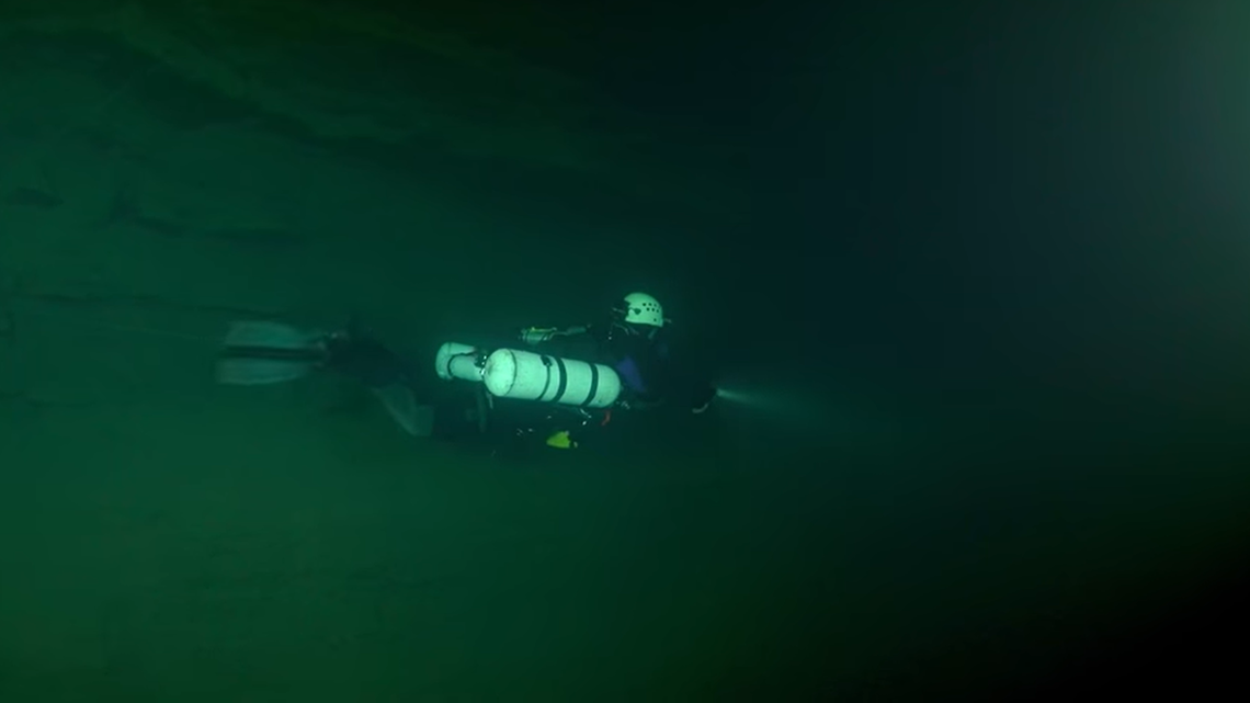 Divers mapping and exploring Missouri’s Roaring River Spring reached 344 feet deep during a recent dive.