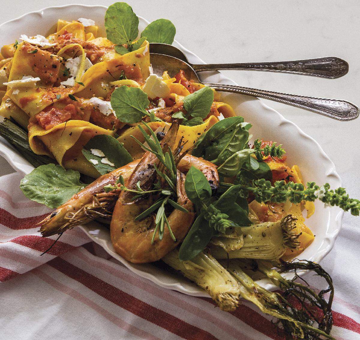 Jo Marie Scaglia’s Tomato Saffron Pappardelle.