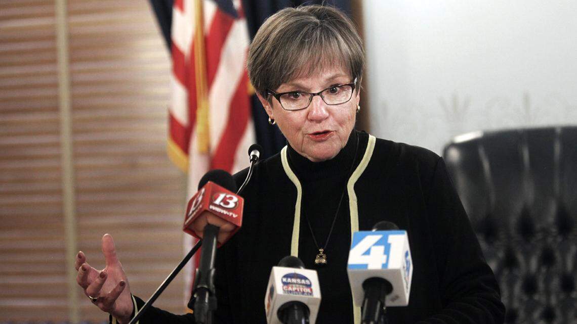 Kansas Gov. Laura Kelly speaks during a news conference, Thursday, Jan. 6, 2022, at the Statehouse in Topeka, Kansas.