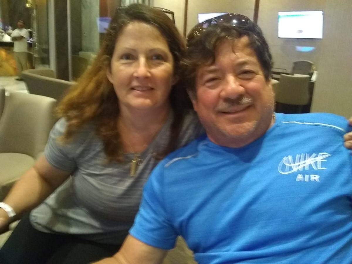 Laurie Hickle and her husband Steve, 66, who was killed last month in a hit and run accident outside of Arrowhead Stadium. The Wichita couple had been longtime season ticket holders and decided to leave the game following a rain delay. Steve Hickle was struck by three vehicles as he tried to stop traffic so he and his wife could cross the street to get to the vehicle parked in a nearby church parking lot.