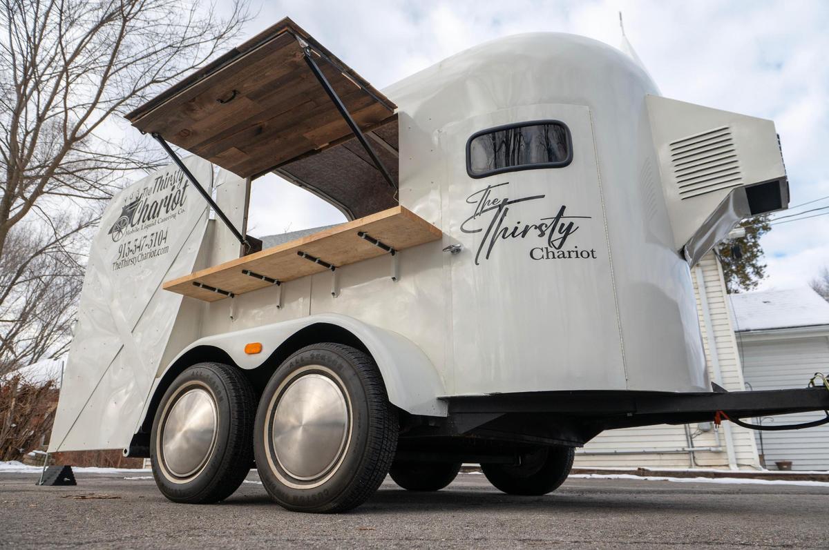 Lopez and her husband, Carlos Lopez, converted a 1960s horse trailer into a fully functional mobile bar.