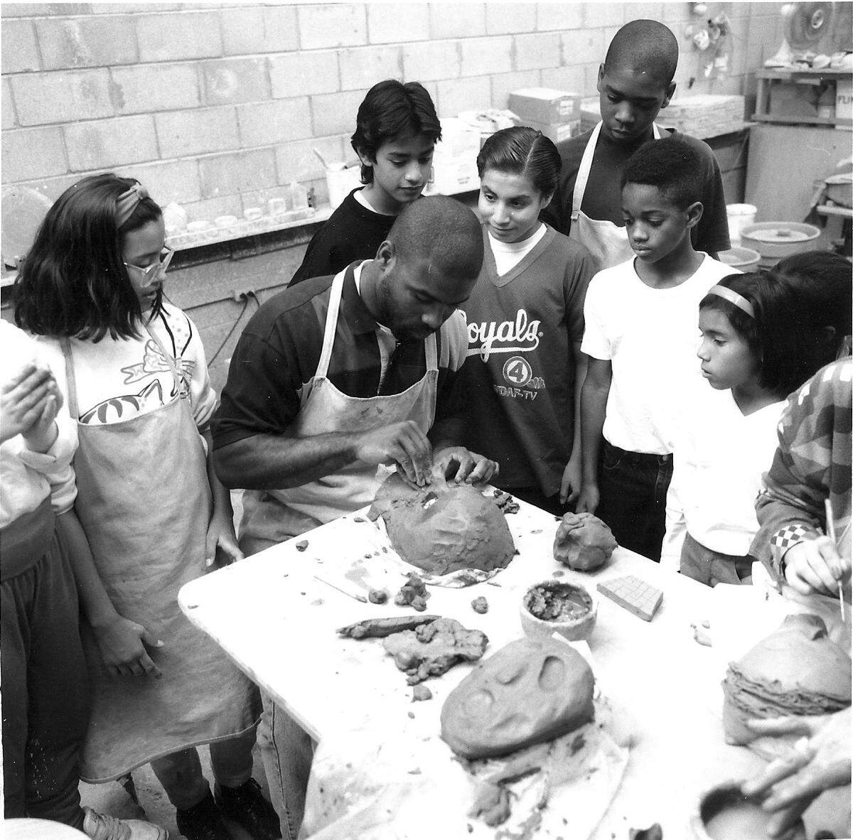 An art workshop at the Mattie Rhodes Center in the 1980s.
