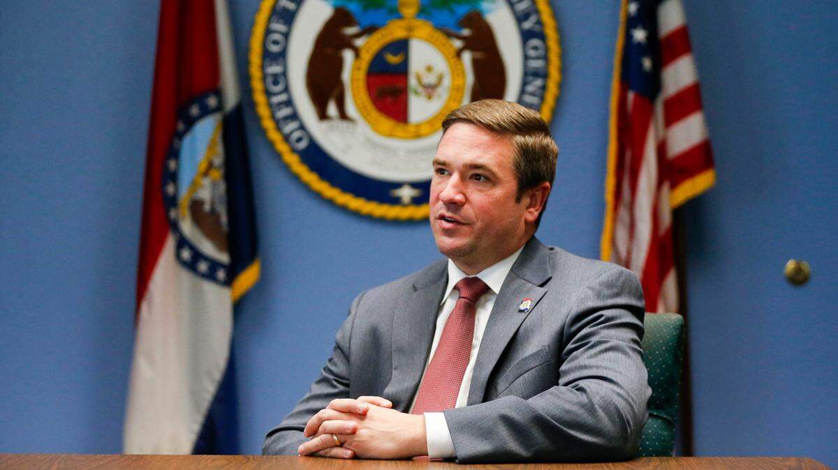 Missouri Attorney General Andrew Bailey talks with the News-leader at his office in Springfield on Thursday, Nov. 2, 2023.