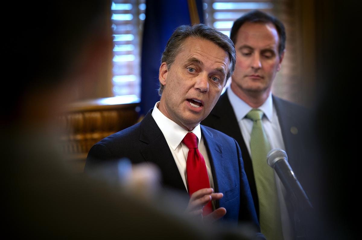 Kansas Gov. Jeff Colyer on Wednesday avoided discussion of a recount, focusing instead on an estimated 8,000 to 10,000 uncounted provisional ballots across the state. He spoke at the Capitol in Topeka.