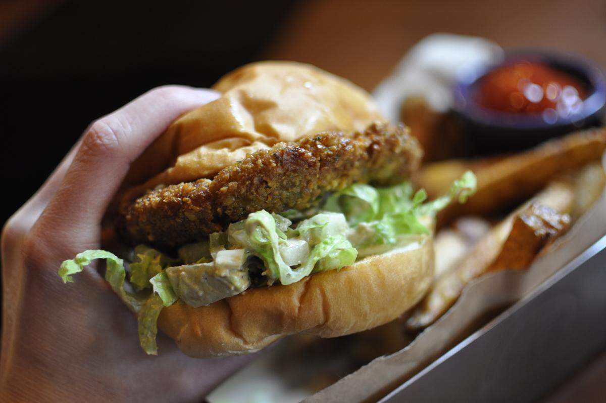 The falafel burger at Brewery Emperial.