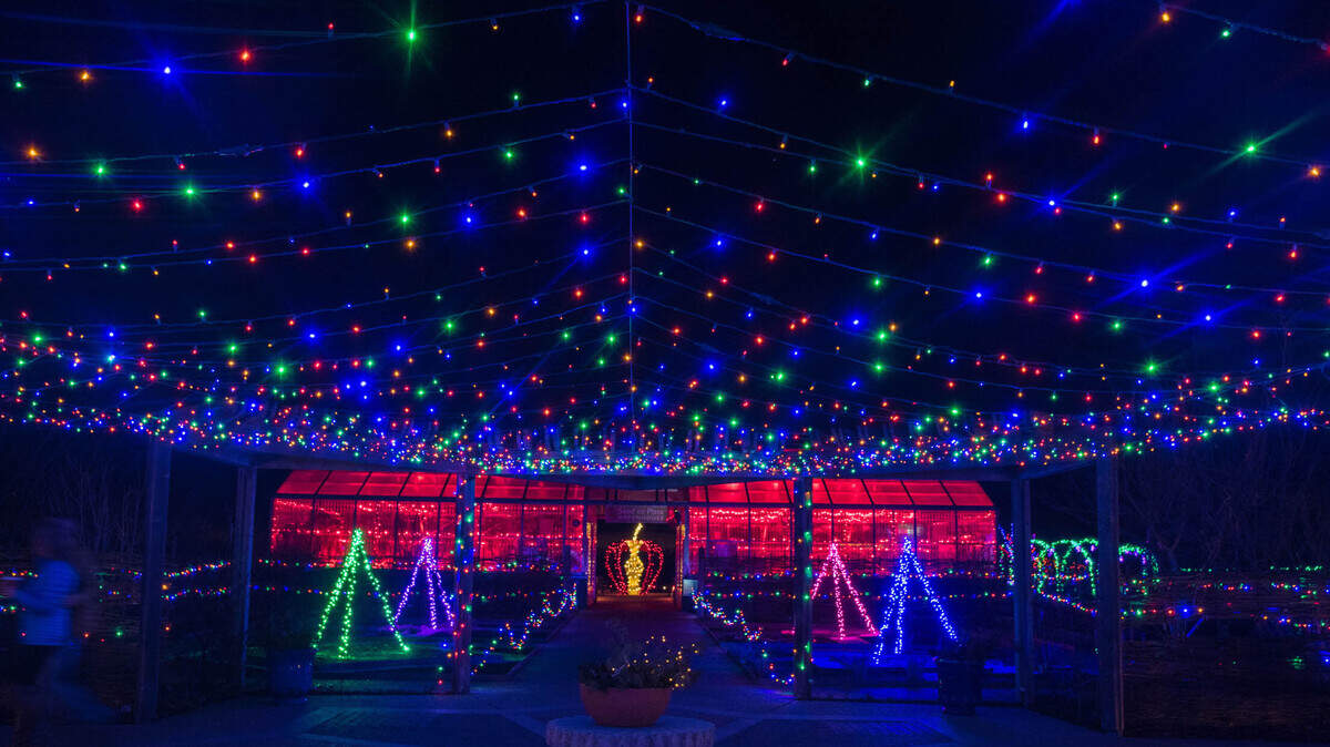 Powell Gardens tries to accentuate its existing features with lights during its Festival of Lights.
