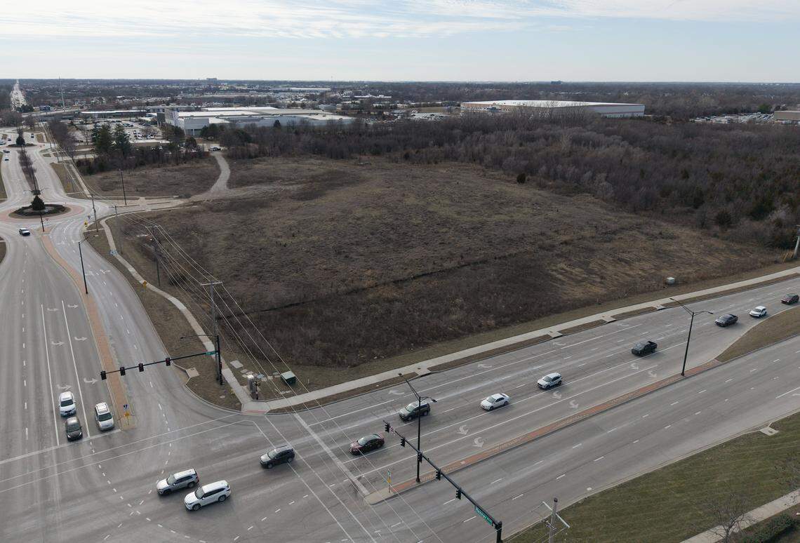 A large tract of undeveloped land seen on Thursday, Jan. 22, 2026, sits on the southwest corner of 119th Street and Renner Boulevard in Olathe.