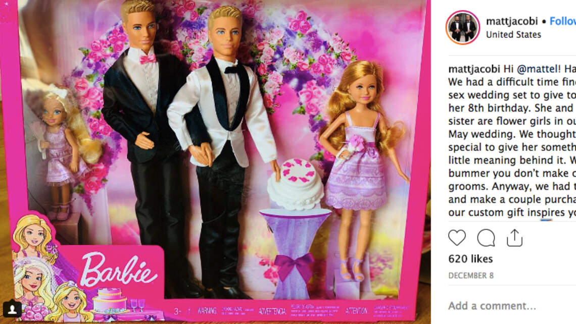 Two grooms-to-be created a same-sex Barbie wedding set. Let’s talk, Mattel says