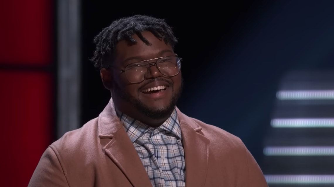 Justin Aaron joined Gwen Stefani’s team on the Oct. 10 episode of “The Voice.”