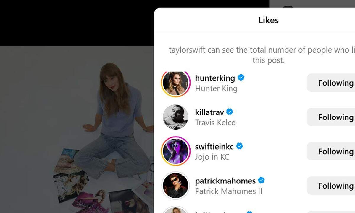 Travis Kelce was happy for his girlfriend, Taylor Swift, and Patrick Mahomes and Brittany Mahomes also liked the post.