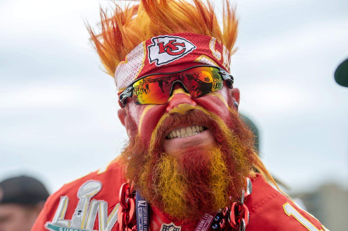 Kansas City Chiefs fan Daniel Nelson is seen decked out in Chiefs gear at the NFL Draft on Thursday, April 27, 2023, in Kansas City.