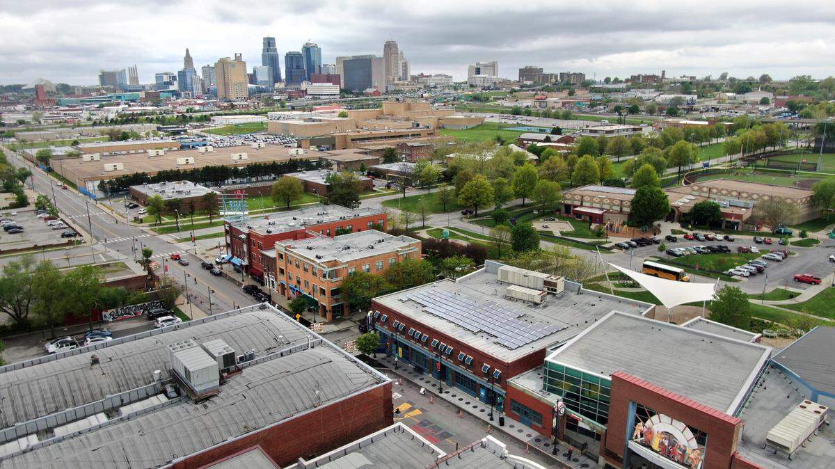 360 interactive: View from downtown Royals stadium from possible 18th and Vine Historic District site