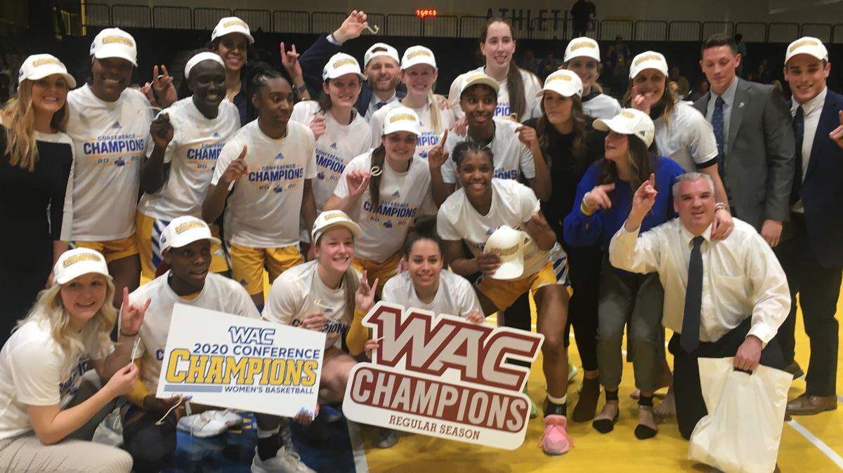 The Kansas City Roos women’s basketball team won the WAC regular season title in 2020.