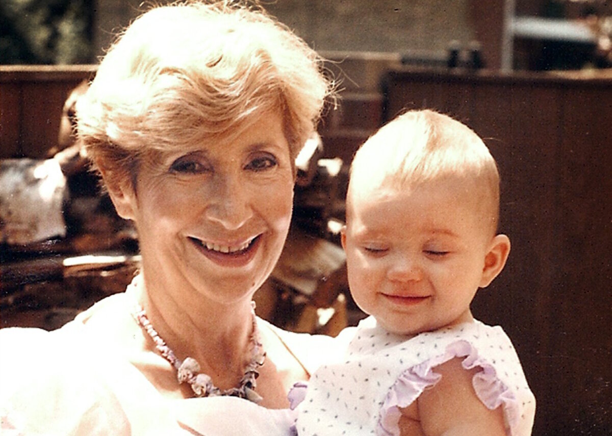 Ethel "Edyka" Black holds her granddaughter, Rachel Black, who grew up to be a musician.