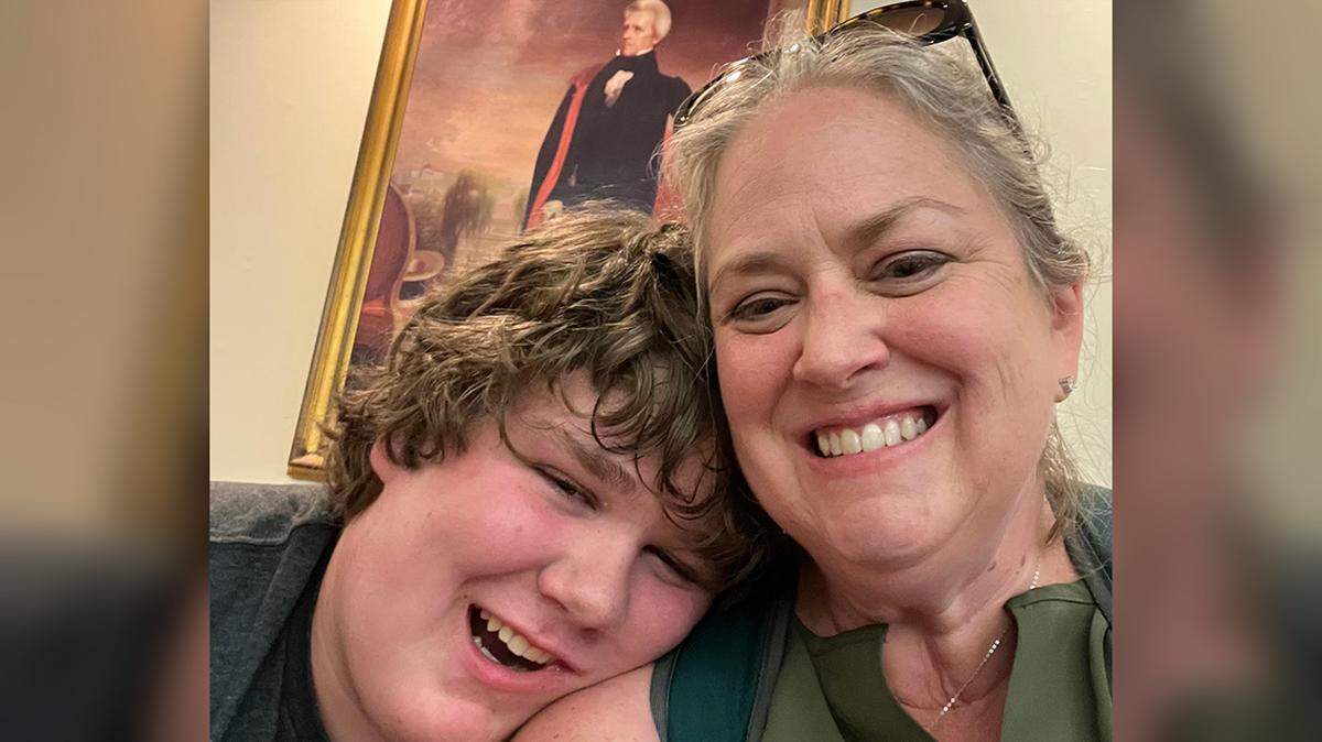 Anne Hayes and her son