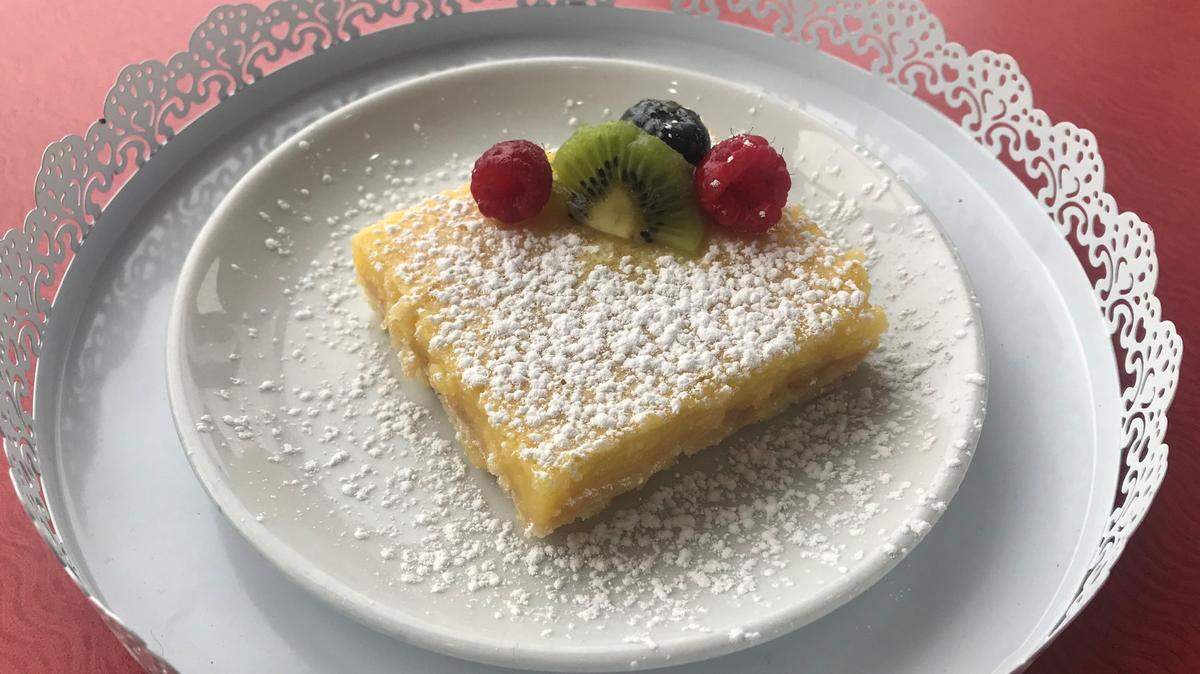 The lemon bar at the new Penny’s Bakery in Martin City.